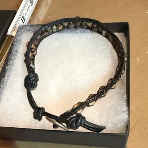 Handmade Brown Leather Beaded Wrap Bracelet🤠